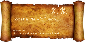 Koczka Napóleon névjegykártya